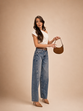 BELTED BALLOON SKATER JEANS WX-D-236