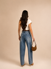 BELTED BALLOON SKATER JEANS WX-D-236