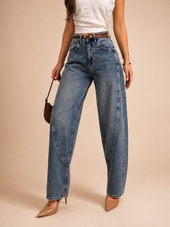 BELTED BALLOON SKATER JEANS WX-D-236