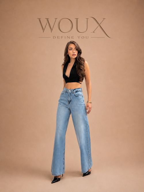 NON-STRETCH WIDE LEG JEANS WX-4175