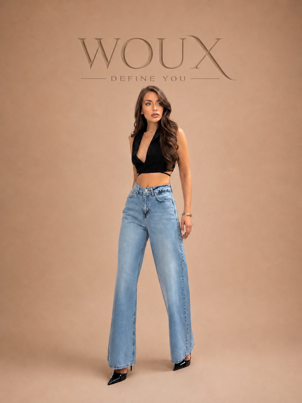 NON-STRETCH WIDE LEG JEANS WX-4175