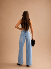 NON-STRETCH WIDE LEG JEANS WX-4175