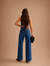 NON-STRETCH WIDE LEG JEANS WX-4243