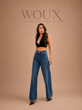 NON-STRETCH WIDE LEG JEANS WX-4243