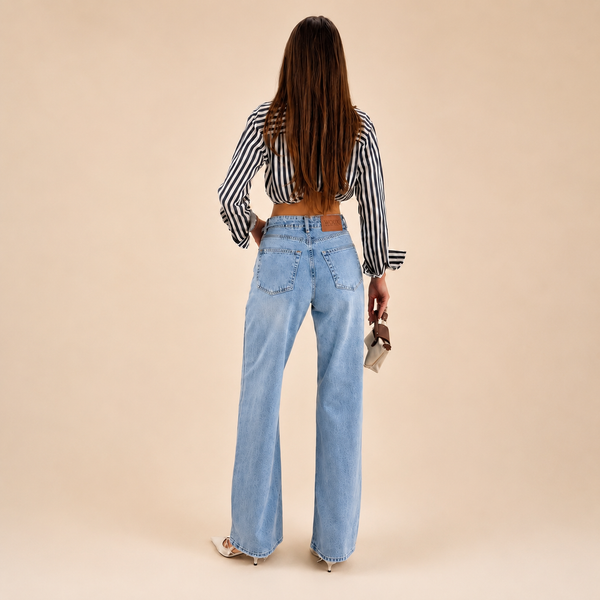 Premium Belted Straight Fit Jeans WX-4274