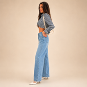 Premium Belted Straight Fit Jeans WX-4274