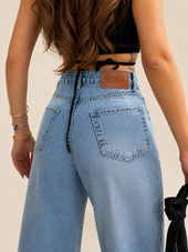 Premium Belted Straight Fit Jeans WX-4274