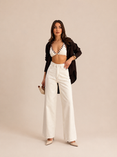 NON-STRETCH WIDE LEG JEANS WX-4304
