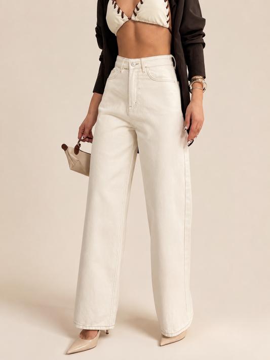 NON-STRETCH WIDE LEG JEANS WX-4304