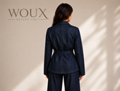 WOUX Signature Belted Denim Blazer WX-D-312