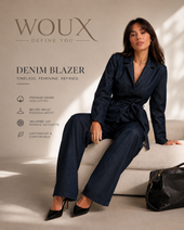 WOUX Signature Belted Denim Blazer WX-D-312