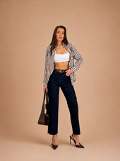 Belted Straight Fit Jeans WX-J-8