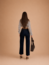 Belted Straight Fit Jeans WX-J-8